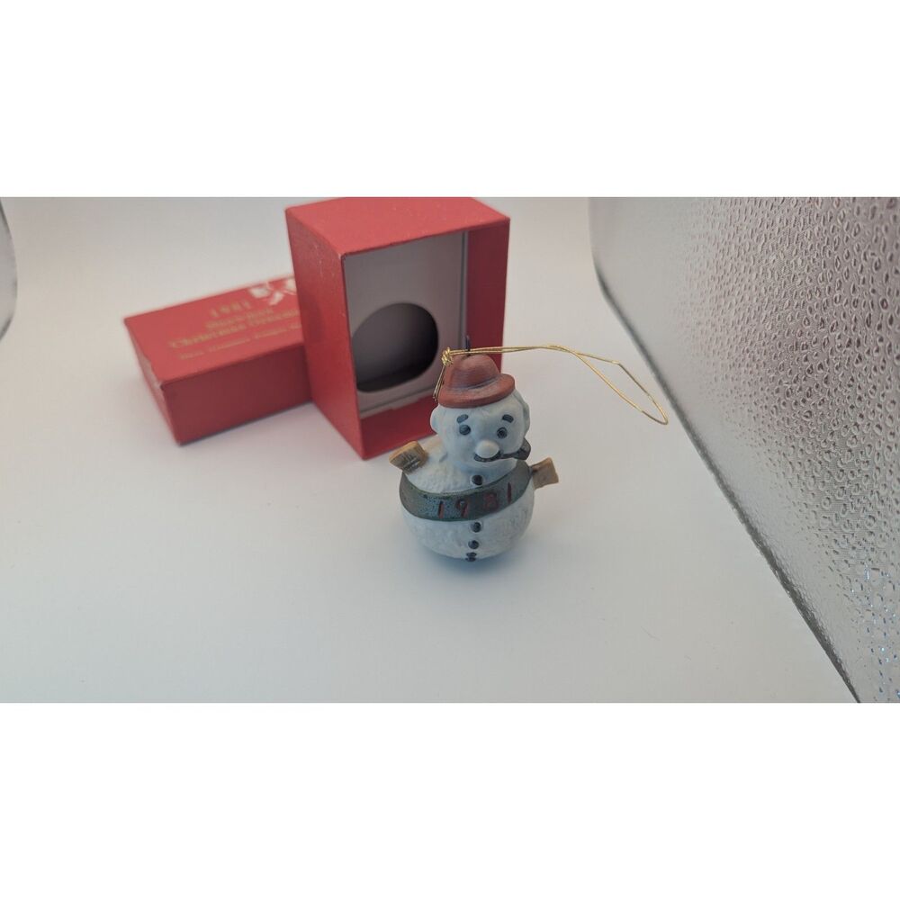 Vintage 1981 Dave Grossman Snowman Christmas Ornament